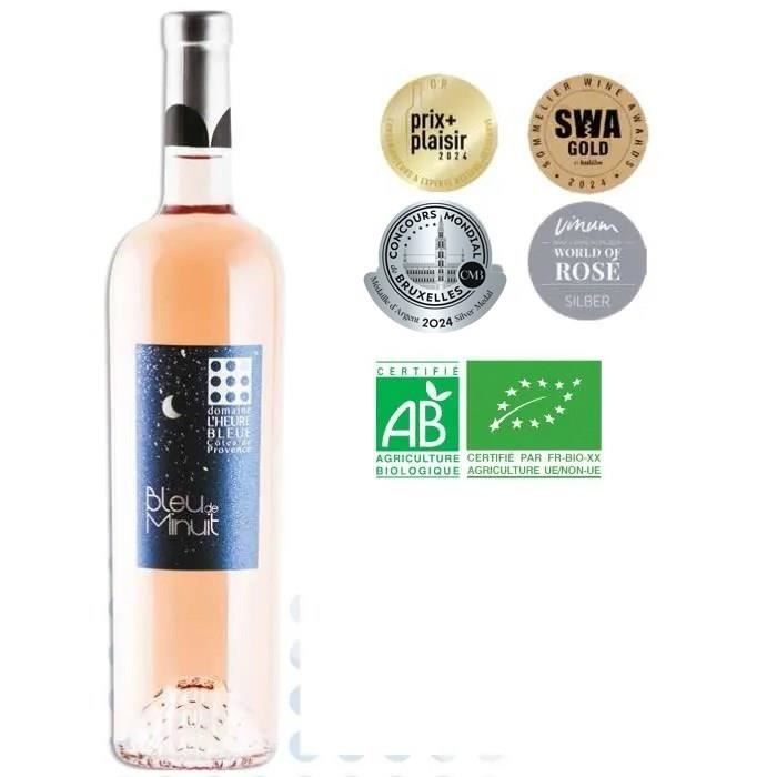 Domaine L'Heure Bleue Bleu de Nuit 2023 Côtes de Provence -bio- Vin rosé de Provence