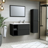 Ensemble DOMINO, set de salle de bain 80, vanity+vasque+miroir & colonne