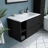 Ensemble DOMINO, set de salle de bain 80, vanity+vasque+miroir & colonne