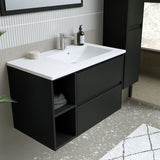 Ensemble DOMINO, set de salle de bain 80, vanity+vasque+miroir & colonne
