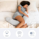 doomoo Coussin de Grossesse & d'Allaitement 2 en 1 Twisty - Ultra Confort - Remplissage Microbilles ultra-fines, Gris