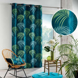 Rideau a oeillets 140 x 260 cm  Polyester imprimé Blue Végétal Bleu