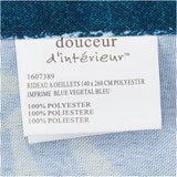 Rideau a oeillets 140 x 260 cm  Polyester imprimé Blue Végétal Bleu
