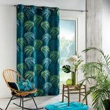 Rideau a oeillets 140 x 260 cm  Polyester imprimé Blue Végétal Bleu