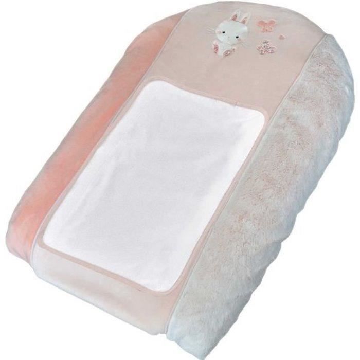 Changing mat with cover Lapinou - Pink - 50 x 75 cm