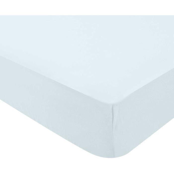 Drap housse - DOMIVA - 60 x 120 cm - Jersey - Light blue