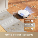 MOVA M1 - Robot Aspirateur Laveur 2 en 1 - 4500Pa - Navigation Intelligente par SoF LiDAR - Brosse multi-surfaces
