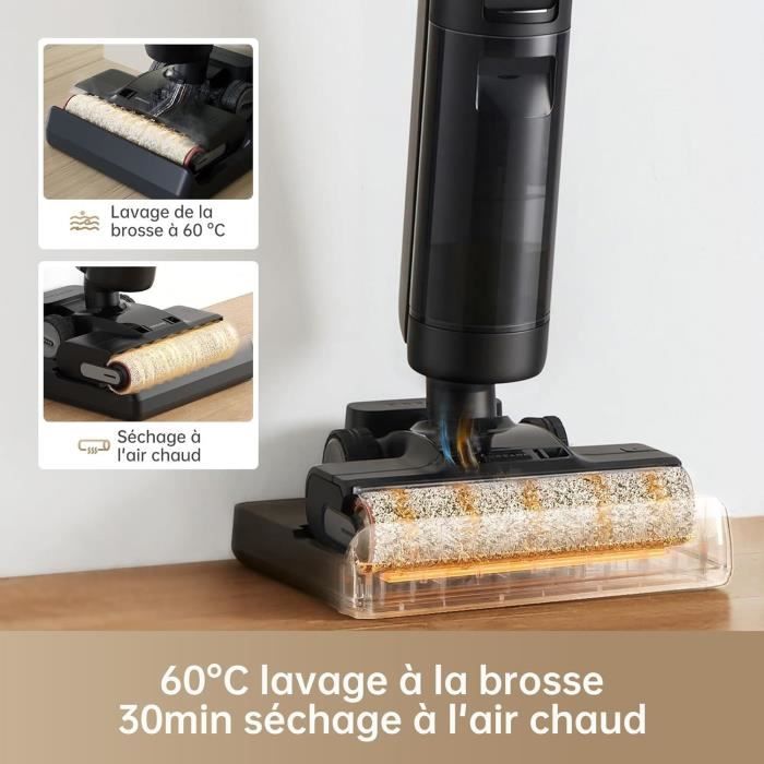 DREAME H13 Pro - Aspirateur Eau et Poussiere - Lavage 60 °C - Séchage air Chaud 30 Min - Nettoyage Auto Double Rotation - Brosse LED