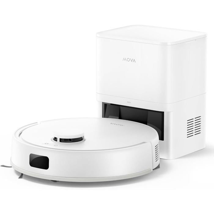 MOVA E20 Plus - Robot Aspirateur Laveur avec Vidage Automatique, Auto-vidangeable Pendant 90 Jours, 5000Pa
