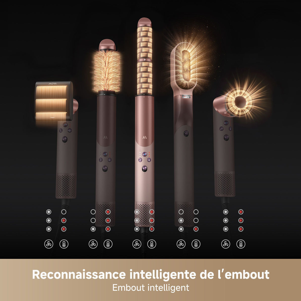 Seche-cheveux - MOVA - TURBO - Silencieux - 240 V - Blanc