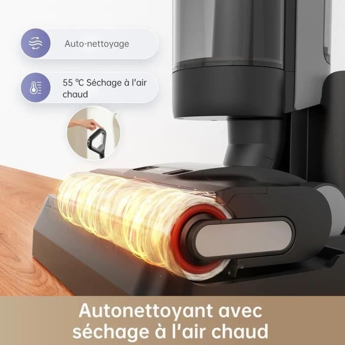 Dreame H12 Pro Aspirateur Balai Nettoyeur Intelligent Sec et Humide sans Fil, Autonettoyage Brosse, Écran LED, Réservoir Eau 900 ML