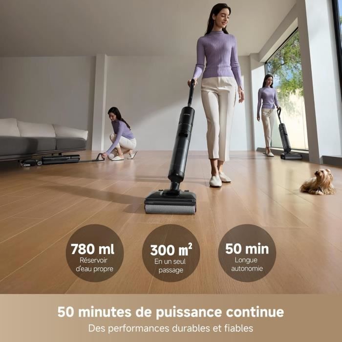 DREAME H12 Pro FlexReach - Aspirateur Balai Nettoyeur - Puissance 18 000 Pa - Séchage a l'air chaud - Portée a plat a 180°
