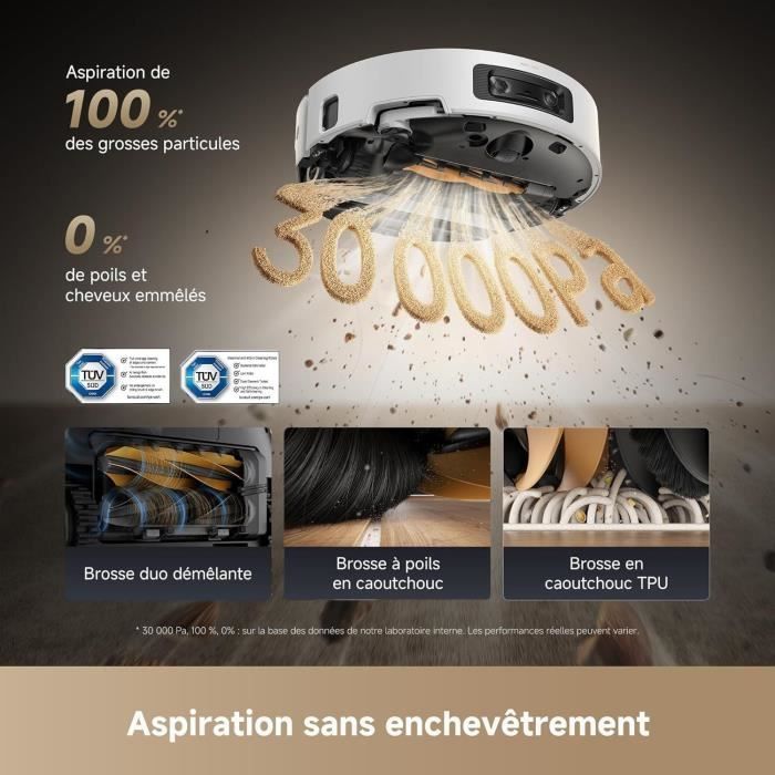 Aspirateur Robot Laveur - DREAME Aqua 10 Ultra Roller Complete - Nettoyage Automatique du Rouleau - Évitement d'obstacles de 8 cm
