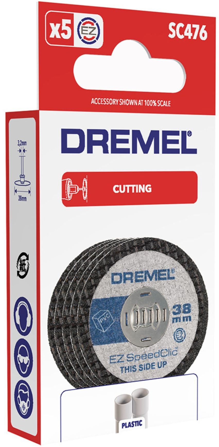 Lot de 5 disques DREMEL S476 EZ SpeedClic pour découper les plastiques et PVC - Ø 38mm, épaisseur 1,2mm