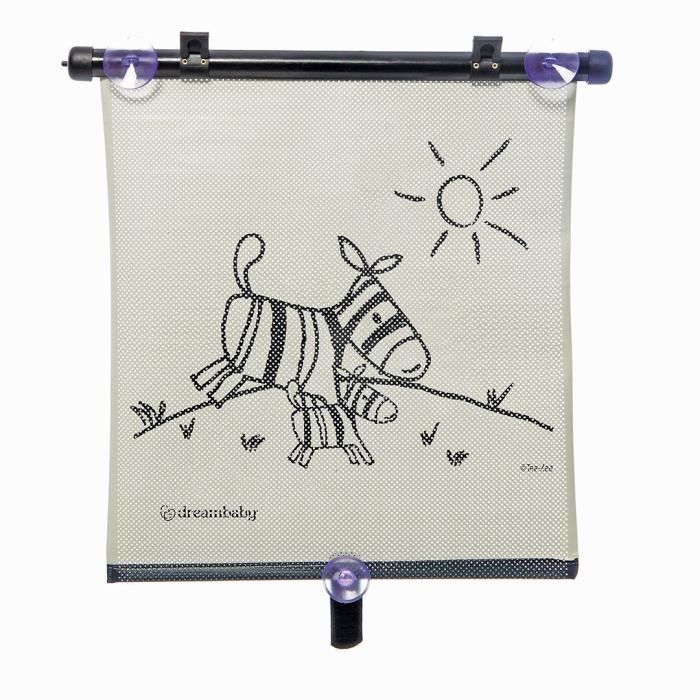 Store enrouleur de fenetre de voiture - DREAMBABY - Double face Zebra & Tigre Print - Réglable  2pcs