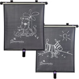 Store enrouleur de fenetre de voiture - DREAMBABY - Double face Zebra & Tigre Print - Réglable  2pcs