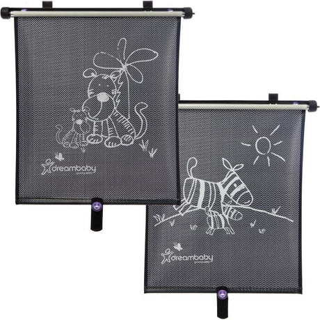 Store enrouleur de fenetre de voiture - DREAMBABY - Double face Zebra & Tigre Print - Réglable  2pcs