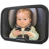 Grand miroir rétroviseur rectangulaire - DREAMBABY - Réglable pour siege arriere - 20 x 24 cm - Noir