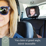 Grand miroir réglable - DREAMBABY - Pour siege arriere de bébé - Rectangulaire - Noir - 20 x 24 cm