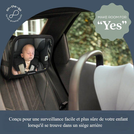 Grand miroir réglable - DREAMBABY - Pour siege arriere de bébé - Rectangulaire - Noir - 20 x 24 cm