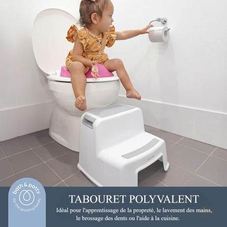 Tabouret marchepied - DREAMBABY - 2 Up - Antidérapant et texturé - Jusqu'a 80 kg pour les petits et les adultes - Gris