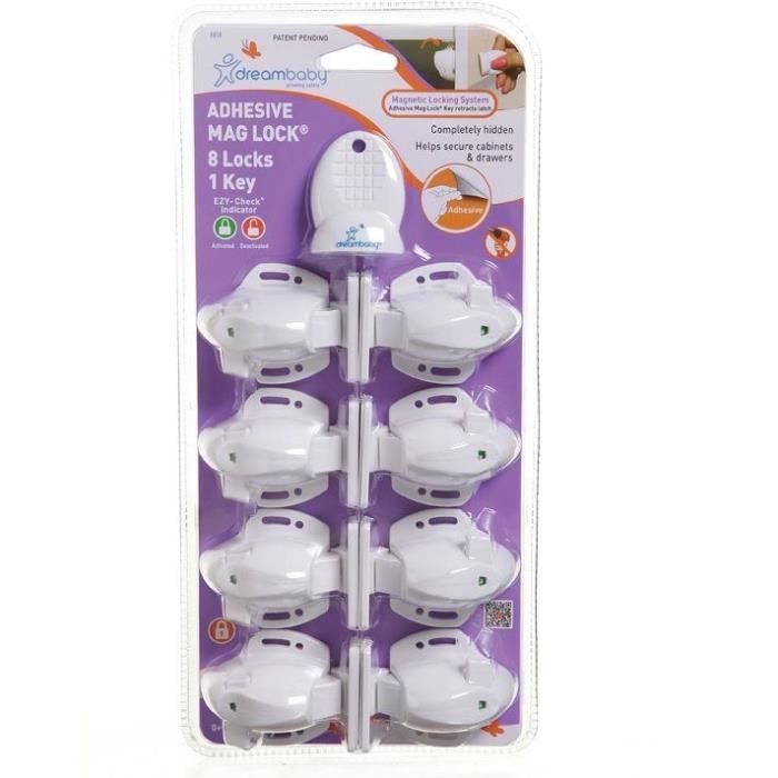 DREAMBABY Mag Lock Adhesive - 8 adhesive protection locks + 1 key