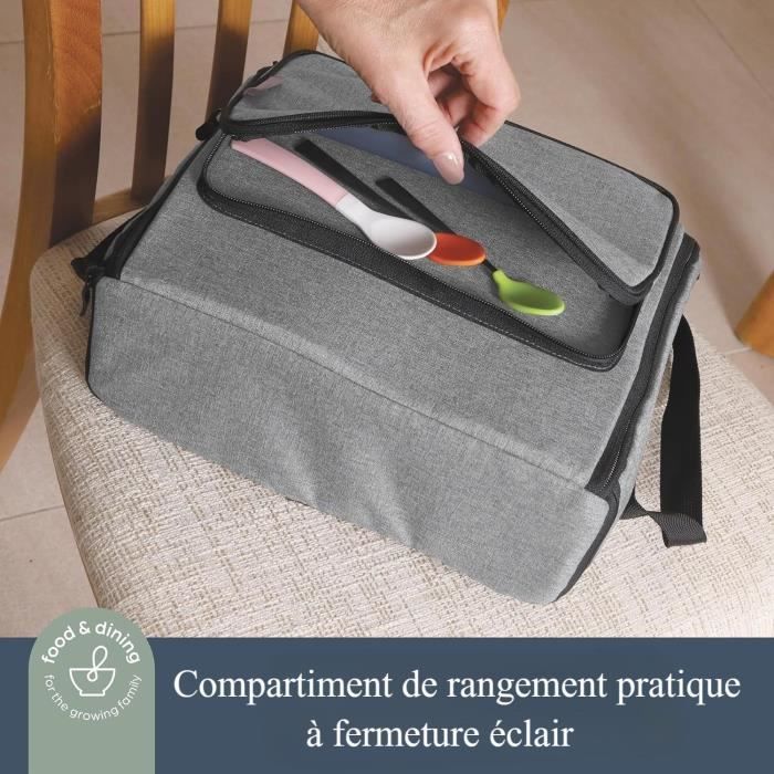 Siege d'appoint d'alimentation portable - DREAMBABY - Grab N Go - Feuilles - Bleu