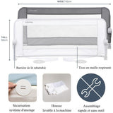 Barriere de lit Dreambaby Maggie  - lits encastrés et aux lits plats- Mesurant 110 cm de large et 50 cm de haut