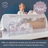 Barriere de lit Dreambaby Nicole  - lits encastrés et aux lits plats- Mesurant 150 cm de large et 50 cm de haut - Gris