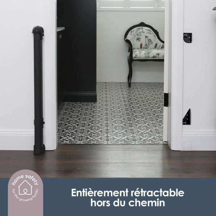 Extra haute barriere de sécurité rétractable - DREAMBABY - 60 a 140 cm H90 cm - Noir