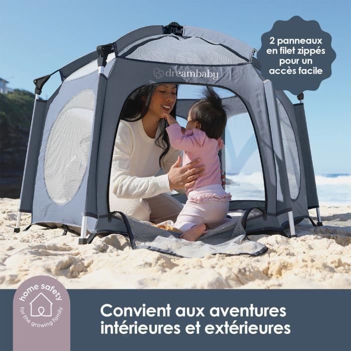 Adventure Parc Pop-Up - DREAMBABY - Tissu avec sac de transport - Housses anti-UV (utilisation extérieur) - Ø 1,3 m - H1 m