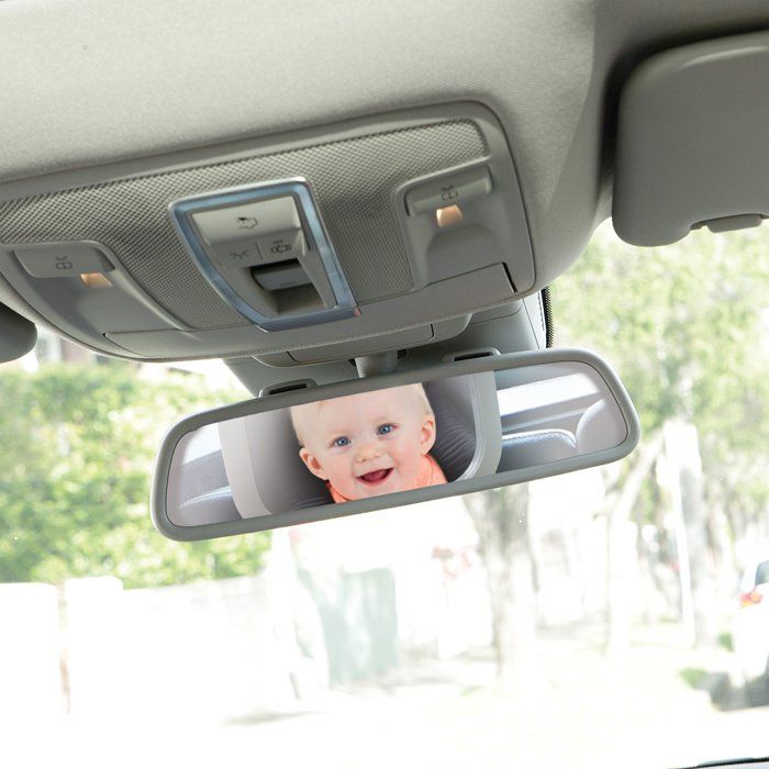 Grand miroir de siege arriere - DREAMBABY - Ajustable EZY-Fit - Vue grand angle pour la sécurité des bébés et des jeunes enfants