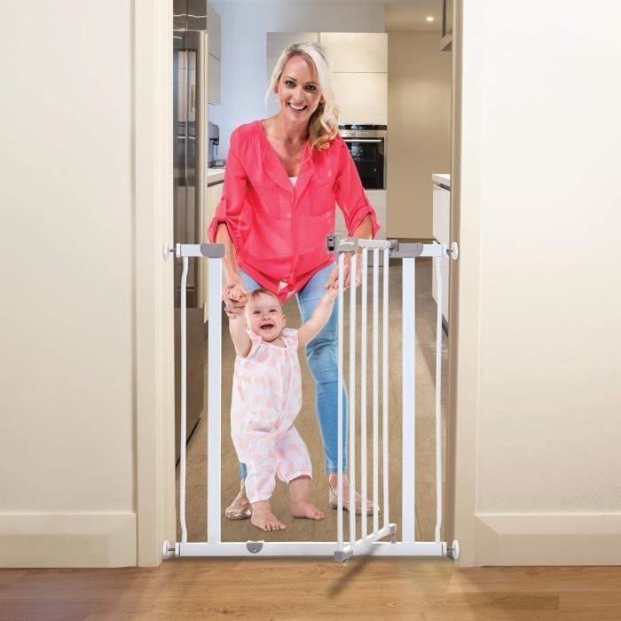 Barriere de sécurité - DREAMBABY - AVA - Montée par pression - 61-67 x 76 cm - Double verrouillage - Blanc