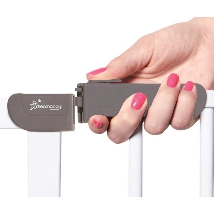Barriere de sécurité - DREAMBABY - AVA - Montée par pression - 61-67 x 76 cm - Double verrouillage - Blanc