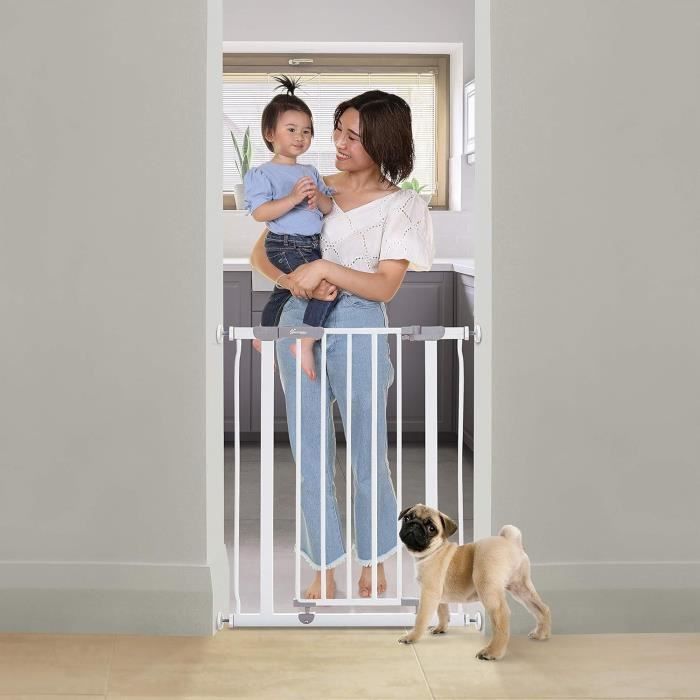 Barriere de sécurité - DREAMBABY - AVA - Montée par pression - 61-67 x 76 cm - Double verrouillage - Blanc