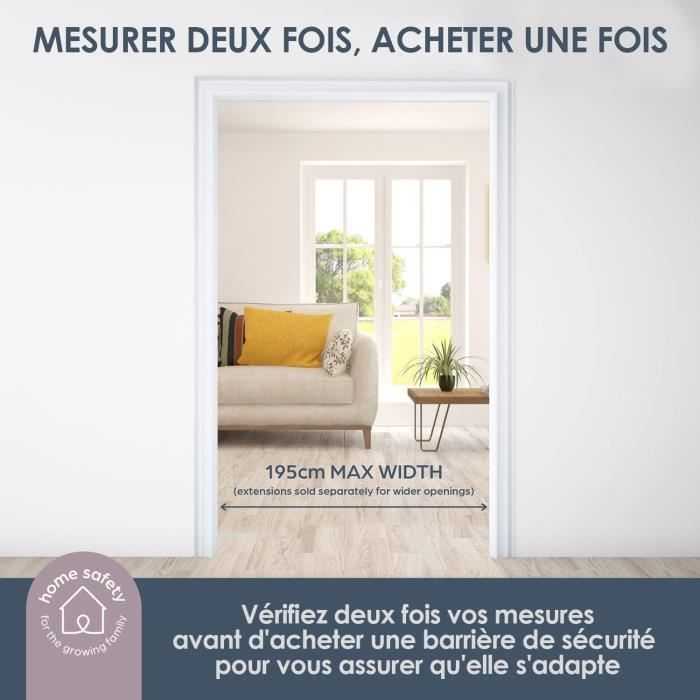 Barriere de sécurité enfant - Discovery 3  - DREAMBABY - 74,5 cm a 1,95 cm - Blanc