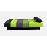 Canapé convertible clic clac 3 places - Tissu motif Piste vert - L 190 x P 92 cm - DREAM - Style Contemporain