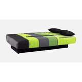 Canapé convertible clic clac 3 places - Tissu motif Piste vert - L 190 x P 92 cm - DREAM - Style Contemporain