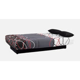 Canapé convertible clic clac 3 places - Tissu motif Graffiti rouge & noir - L 190 x P 92 cm - DREAM - Style Contemporain