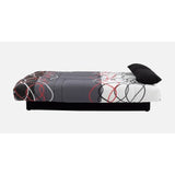 Canapé convertible clic clac 3 places - Tissu motif Graffiti rouge & noir - L 190 x P 92 cm - DREAM - Style Contemporain