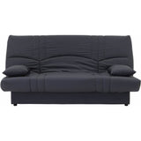 Canapé convertible clic clac 3 places - Tissu Gris anthracite - L 190 x P 92 cm - DREAM - Style Contemporain