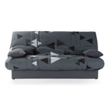 Canapé convertible clic clac 3 places - Tissu motif Bikini gris - L 190 x P 92 cm - DREAM - Style Contemporain