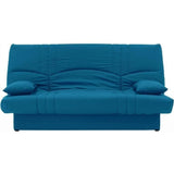 Canapé convertible clic clac 3 places - Tissu Bleu canard - L 190 x P 92 cm - DREAM - Style Contemporain