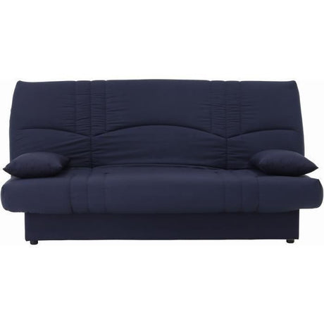 Canapé convertible clic clac 3 places - Tissu Bleu foncé - L 190 x P 92 cm - DREAM - Style Contemporain