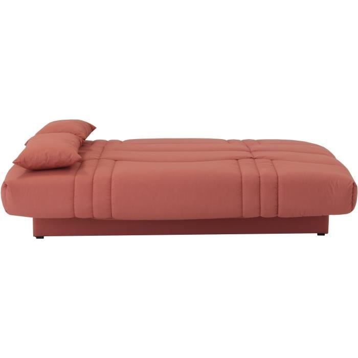 Canapé convertible clic clac 3 places - Tissu Terracotta - L 190 x P 92 cm - DREAM - Style Contemporain