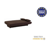 Canapé convertible clic clac 3 places - Tissu couleur Chocolat - L 190 x P 92 cm - DREAM - Style Contemporain