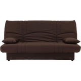 Canapé convertible clic clac 3 places - Tissu couleur Chocolat - L 190 x P 92 cm - DREAM - Style Contemporain