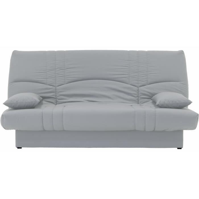 Canapé convertible clic clac 3 places - Tissu Gris clair - L 190 x P 92 cm - DREAM - Style Contemporain