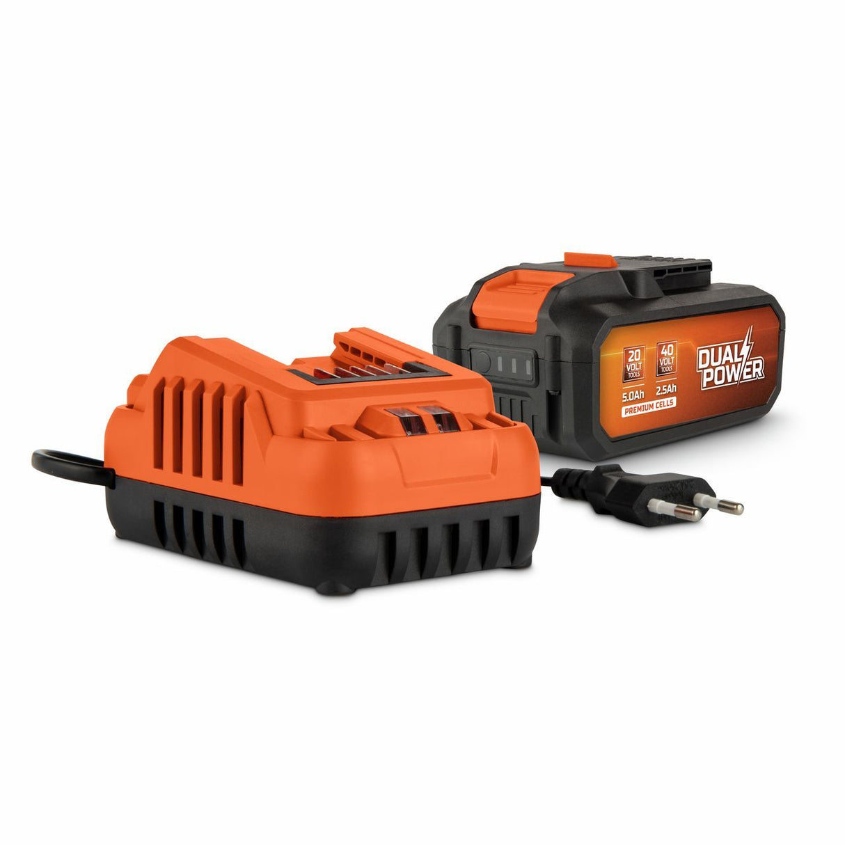 Tronçonneuse a Batterie - Dual Power - POWDPGCSS2 - Élagueuse sur batterie de 40 V - Guide de 350 mm - Batterie et chargeur inclus