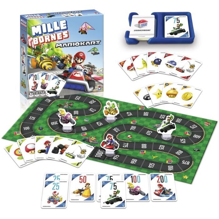 MILLE BORNES MARIO KART 2023 - Jeu de cartes - DUJARDIN - Parcourez les 1000 Bornes aux côtés de Mario et ses amis!